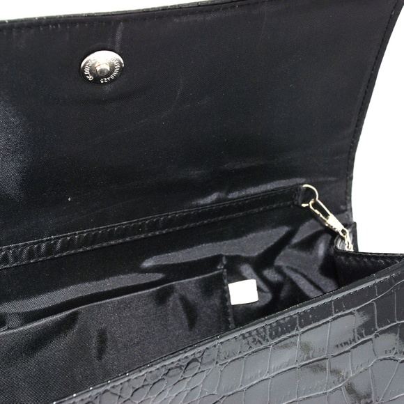 Black Alligator Evening Clutch | Purse | Handbag (vegan) - Picture 4 of 5